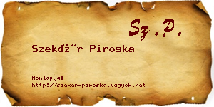Szekér Piroska névjegykártya