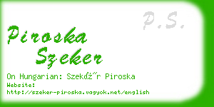 piroska szeker business card